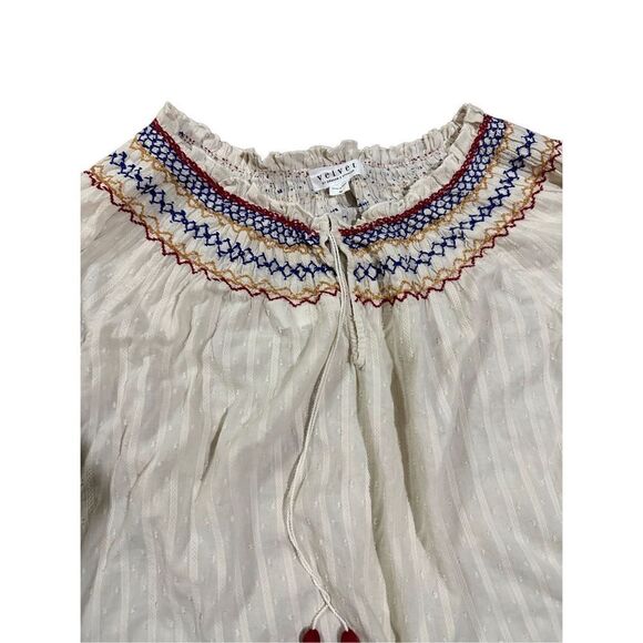 Velvet by Graham & Spencer Trudie Embroidered Smocked Long Sleeve Blouse - Picture 10 of 12